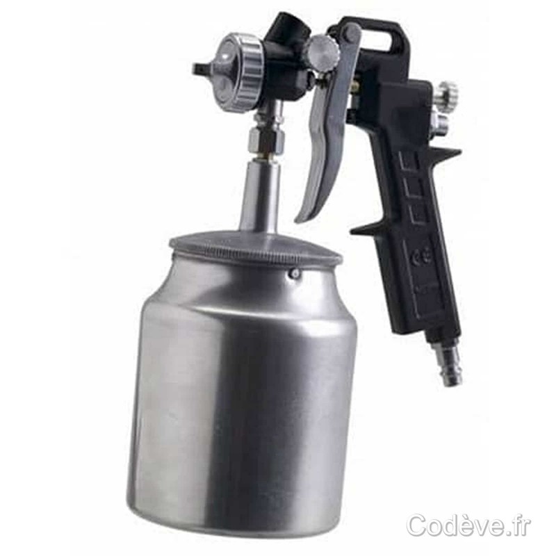 Pistolet peinture pneumatique avec godet haut 400 cc - Provence Outillage