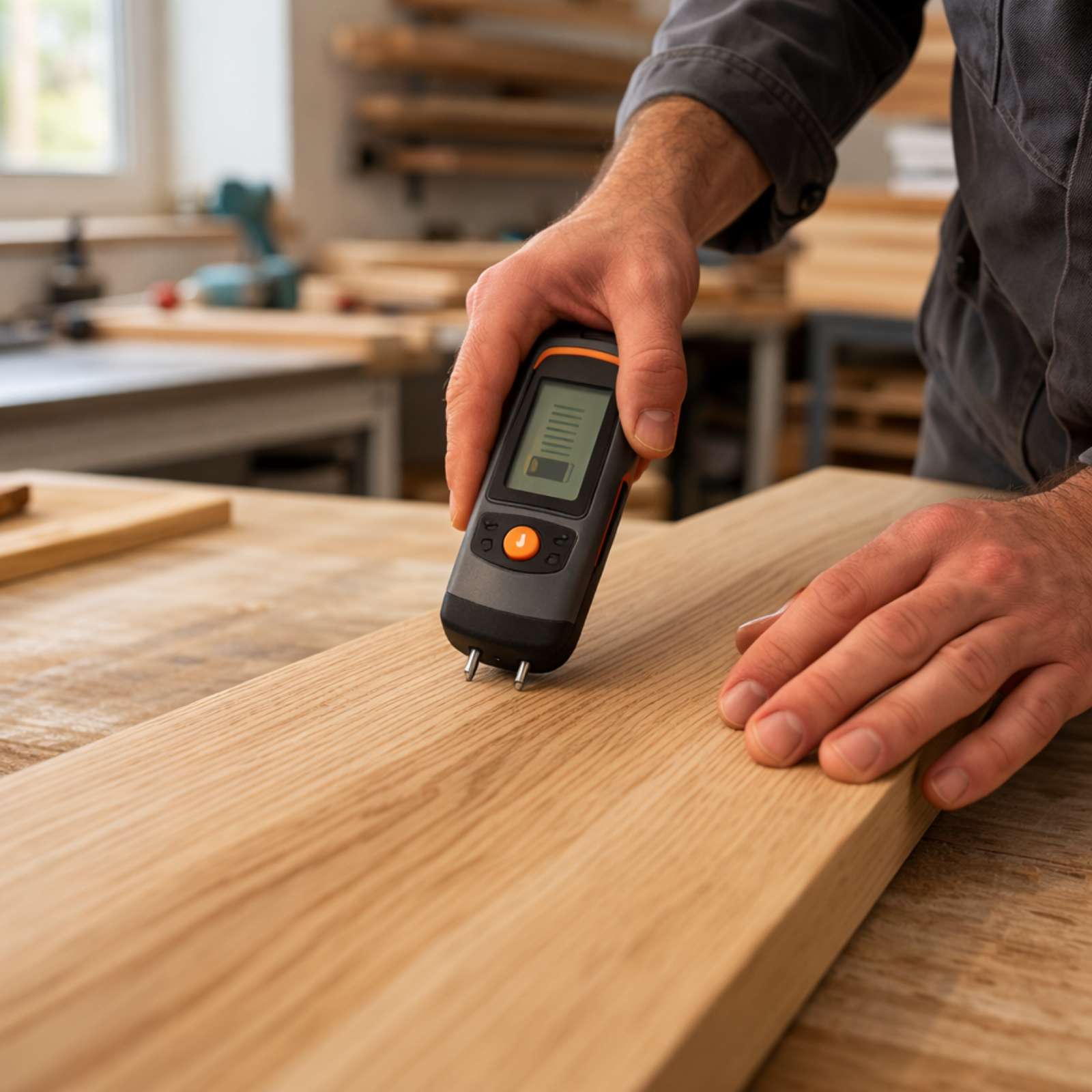 Contrôle de l’humidité du bois avant traitement avec un produit à l’eau