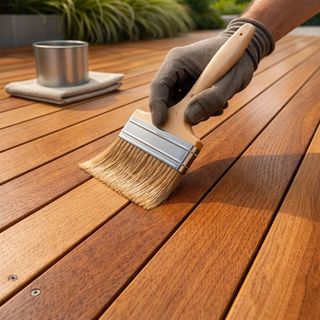 Entretien et nettoyage d'une terrasse en teck