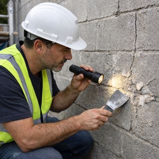 Contrôle état parpaing avant peinture