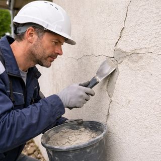 Réparation fissures façade avant peinture