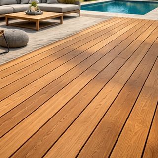 Terrasse extérieure en bois de teck